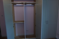 Double door wardrobes with split long & short hang rails